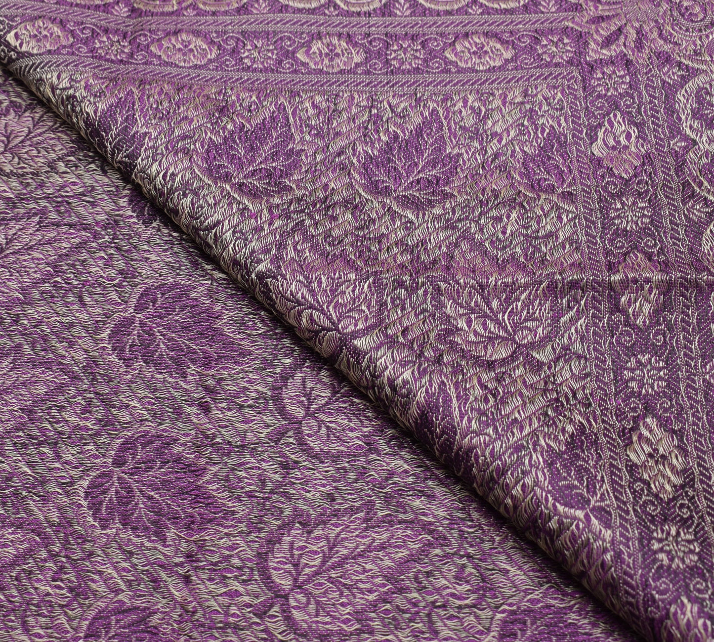 Long Stole Indian Art Silk Woven Banarasi Soft Dupatta Purple