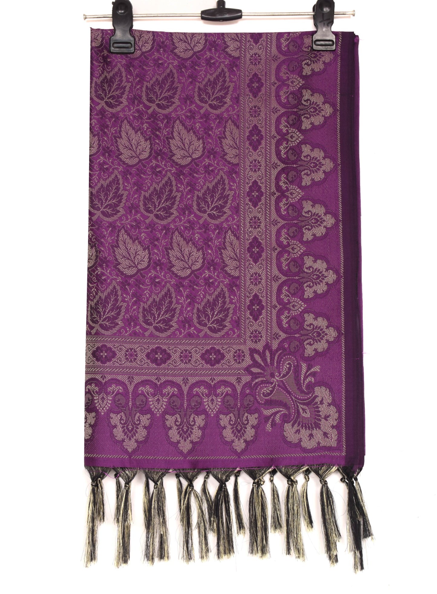 Long Stole Indian Art Silk Woven Banarasi Soft Dupatta Purple