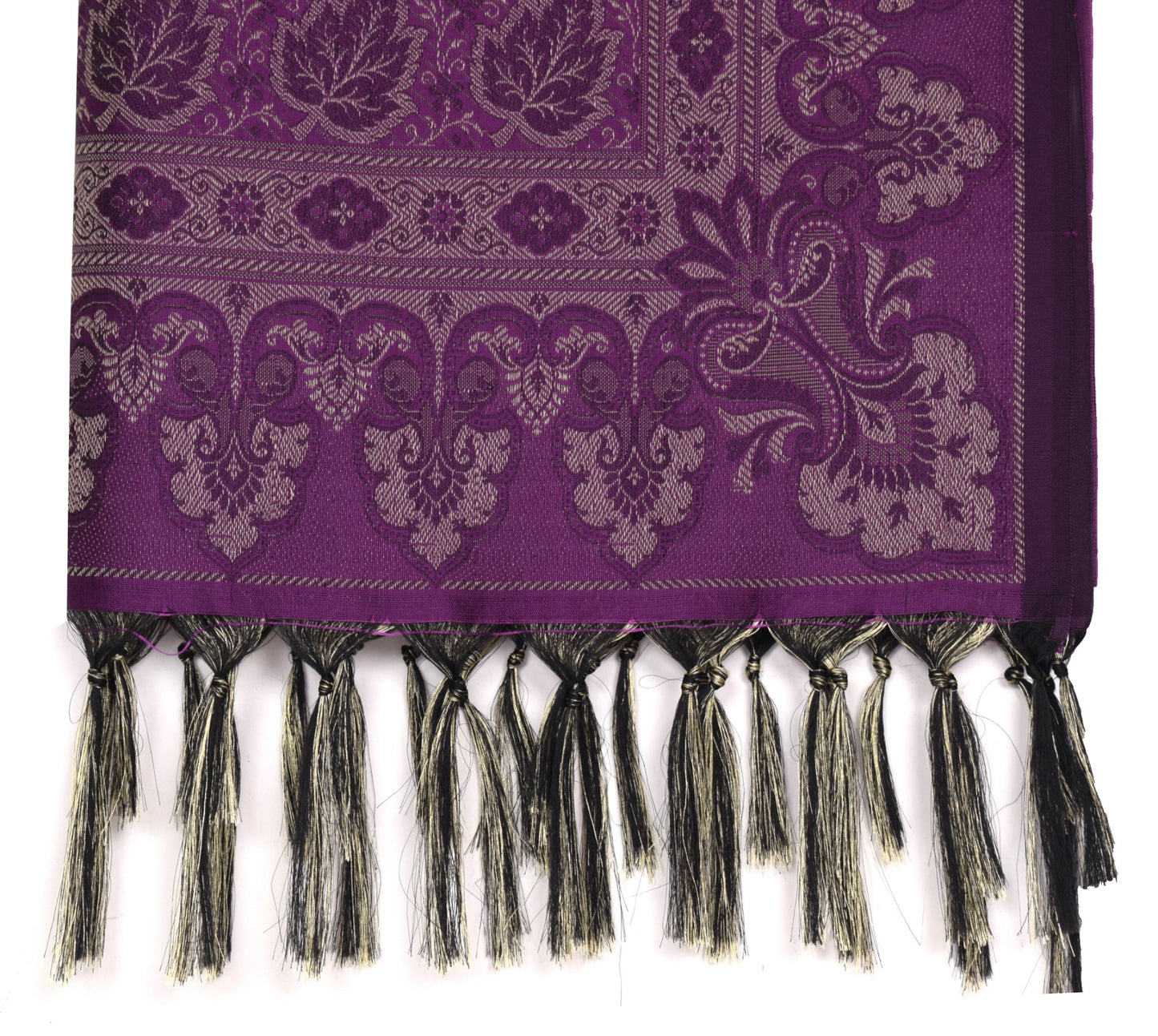 Long Stole Indian Art Silk Woven Banarasi Soft Dupatta Purple