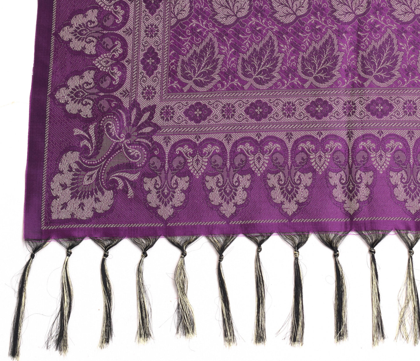 Long Stole Indian Art Silk Woven Banarasi Soft Dupatta Purple
