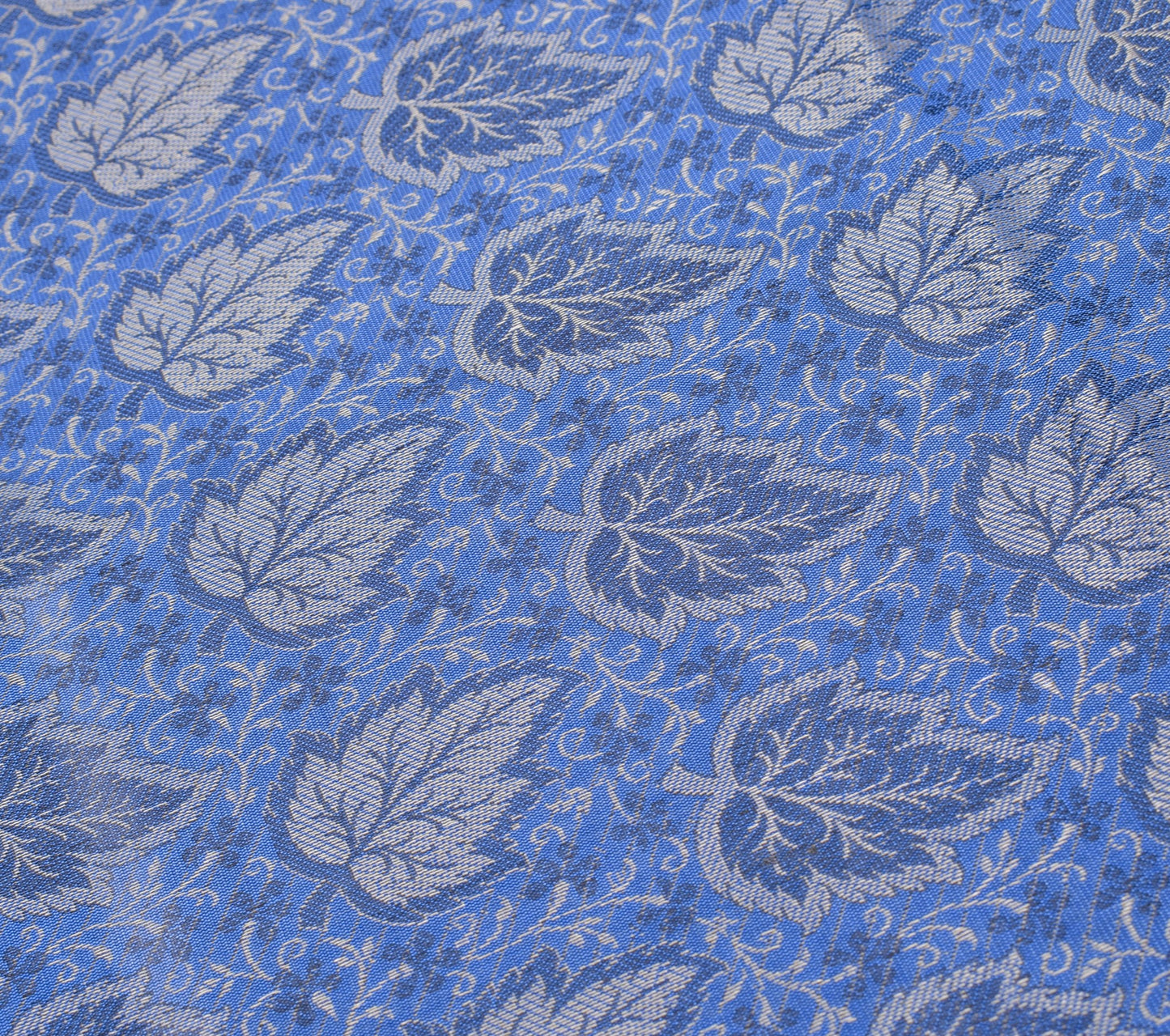 Long Stole Indian Art Silk Woven Banarasi Women Dupatta Blue
