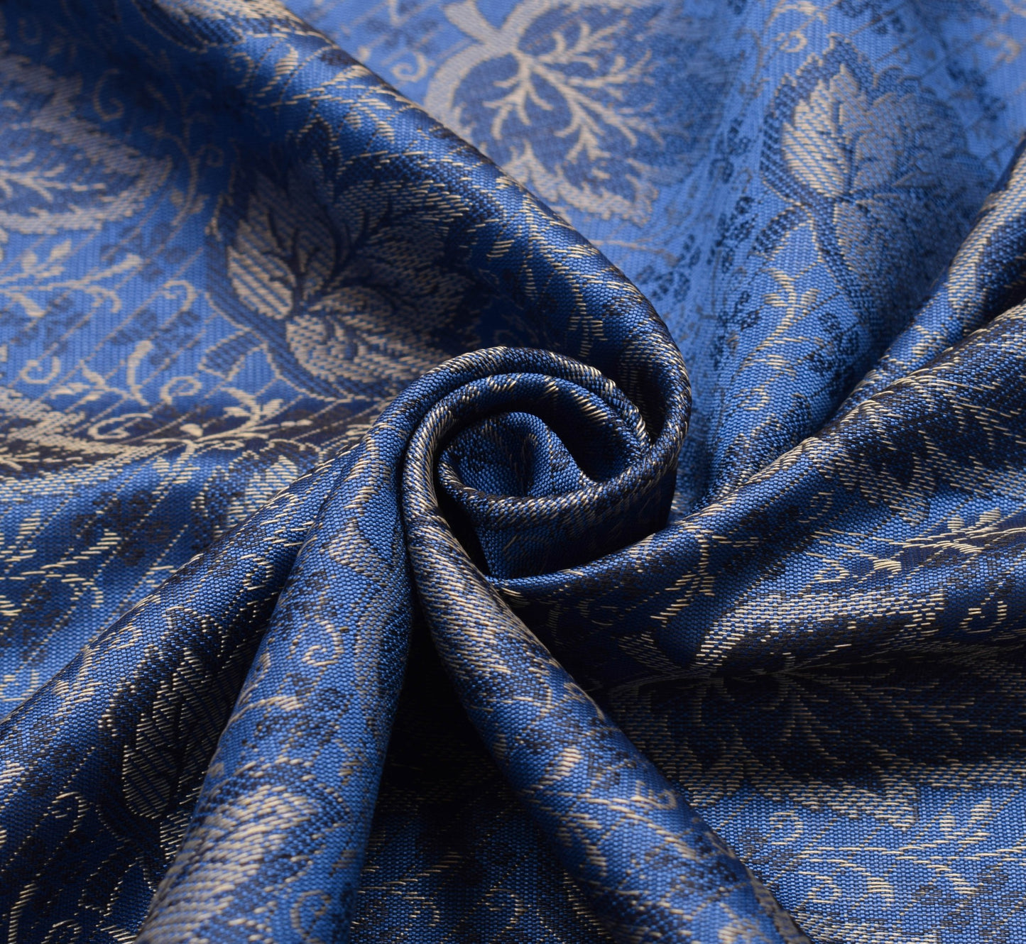 Long Stole Indian Art Silk Woven Banarasi Women Dupatta Blue