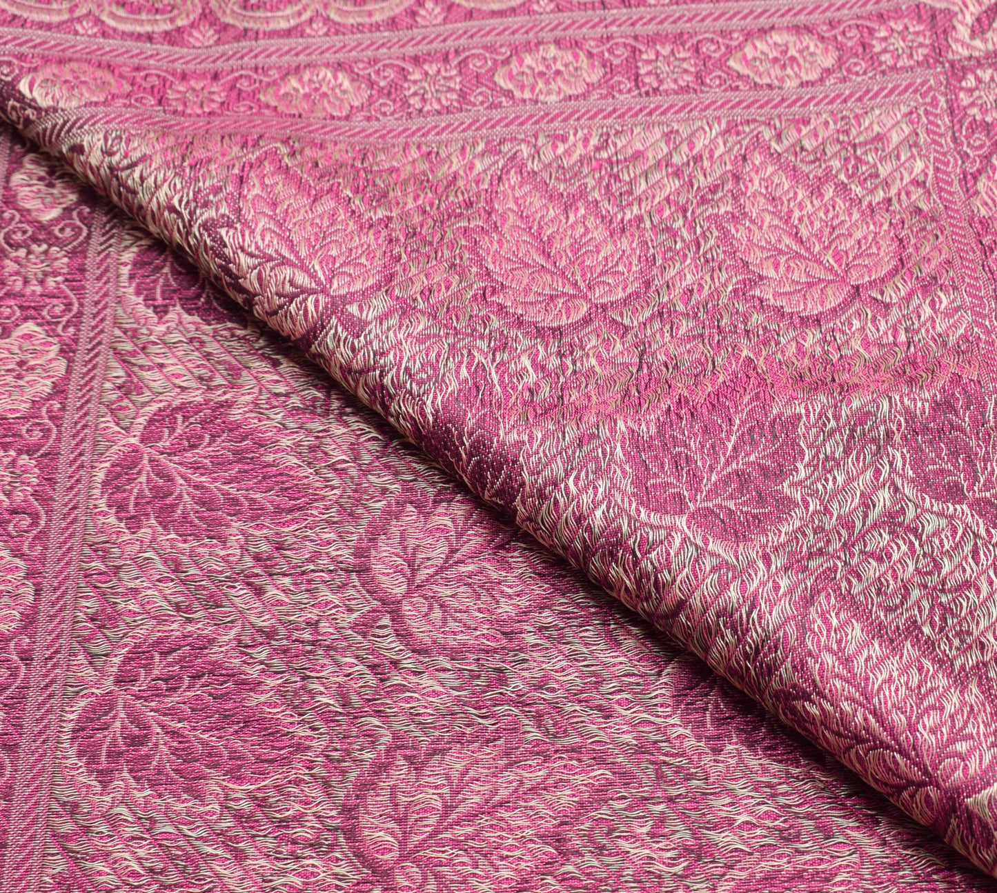 Long Stole Indian Art Silk Woven Banarasi Soft Dupatta Pink
