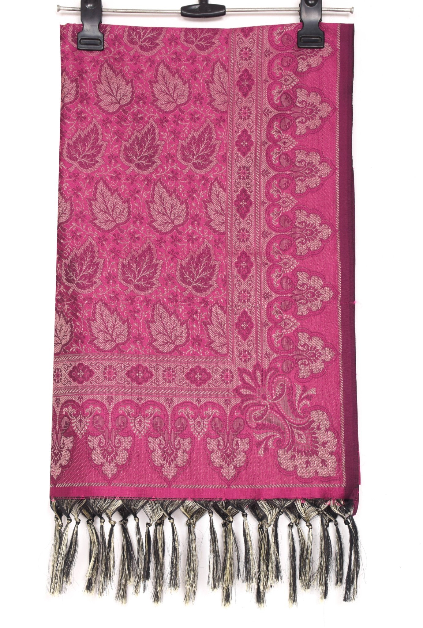 Long Stole Indian Art Silk Woven Banarasi Soft Dupatta Pink