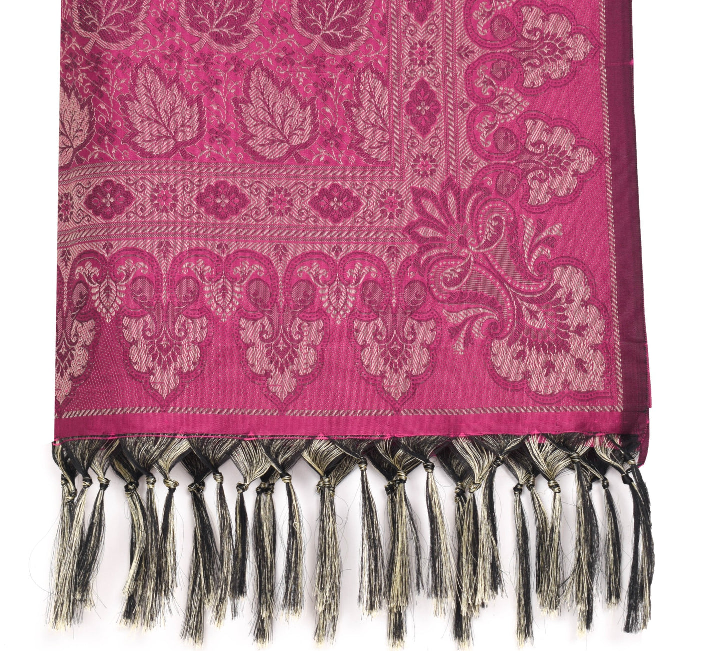 Long Stole Indian Art Silk Woven Banarasi Soft Dupatta Pink