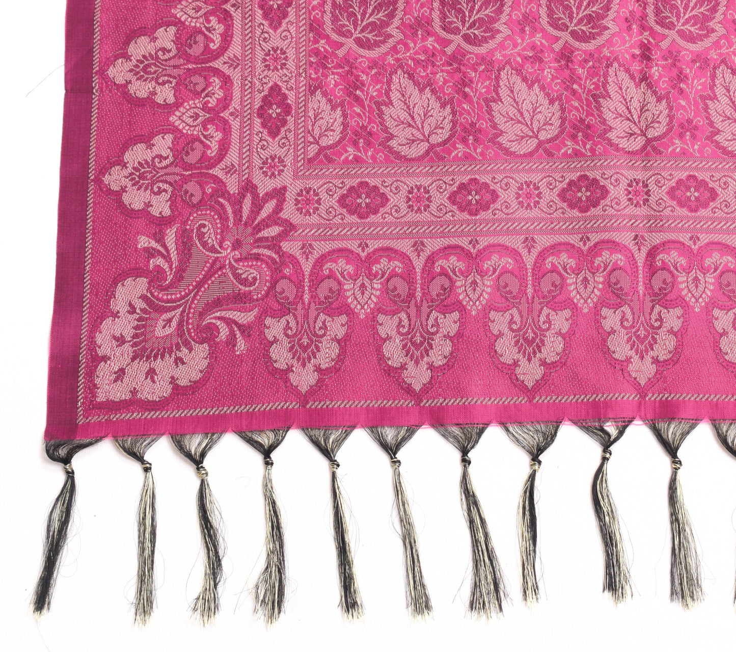 Long Stole Indian Art Silk Woven Banarasi Soft Dupatta Pink