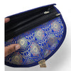 Blue Clutch Women's Purse Woven Zari Brocade Banarasi Fabric 5 Pocket Hand Bags