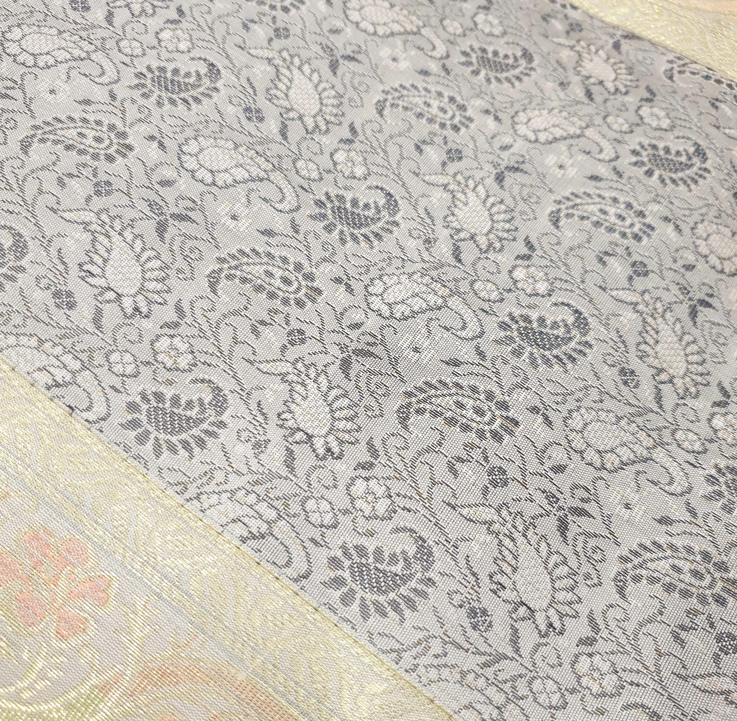 Banarasi Table Runner Indian Brown Silk Brocade Paisley Dining Decor Cloth Gift