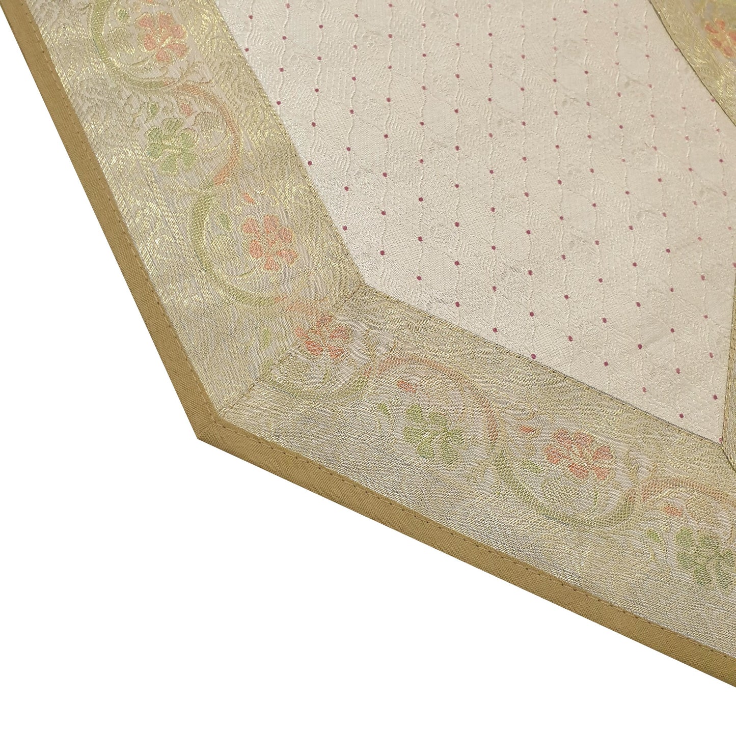 Antique Indian Banarasi Table Runner Silk Brocade Dining Home Decor Gift Cloth