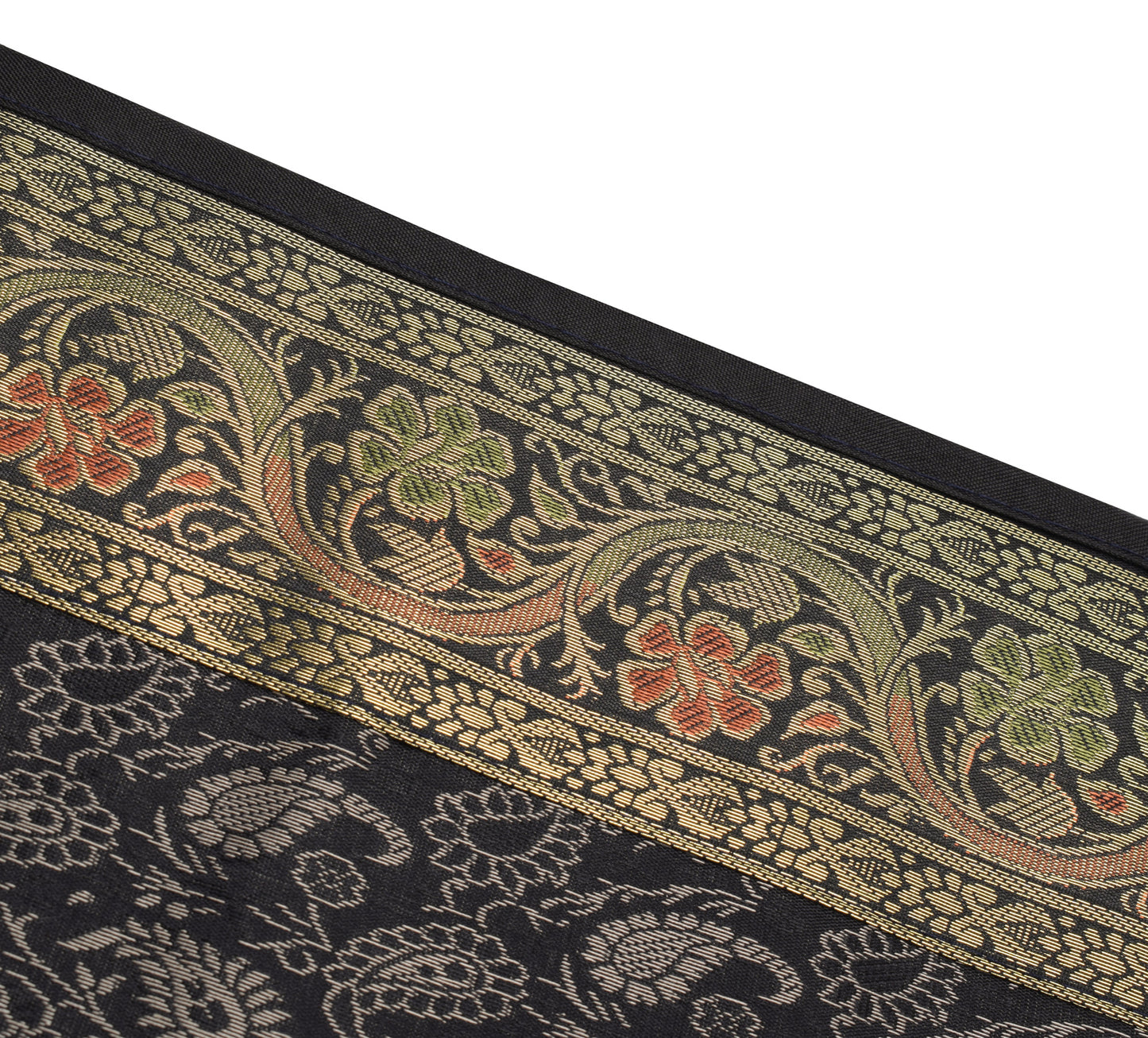 13 PC Black Dining Table Runner Set Decor Banarasi Silk Brocade Paisley Gift