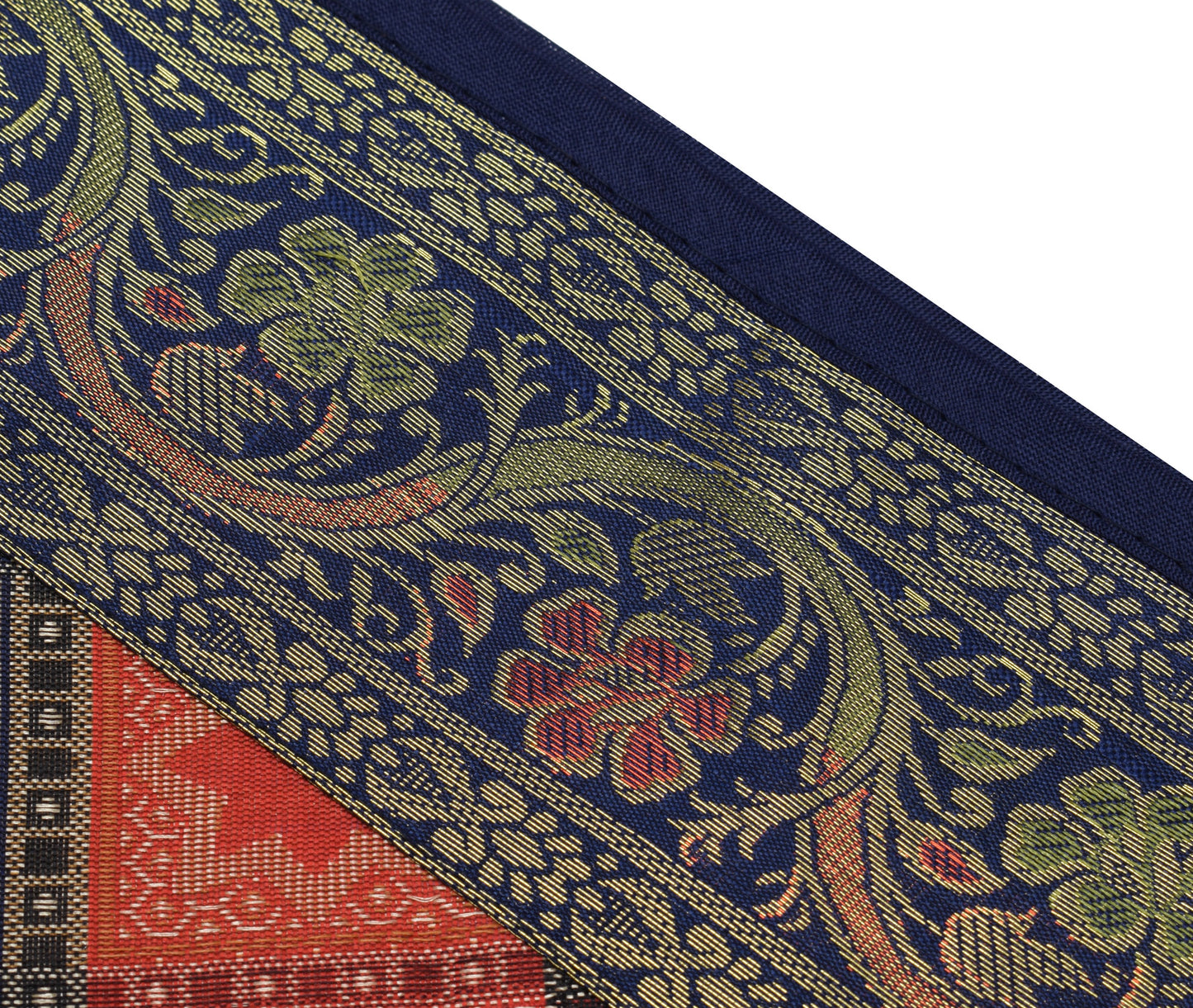 13 PC Black Multi Dining Table Runner Set Decor Banarasi Silk Brocade Paisley
