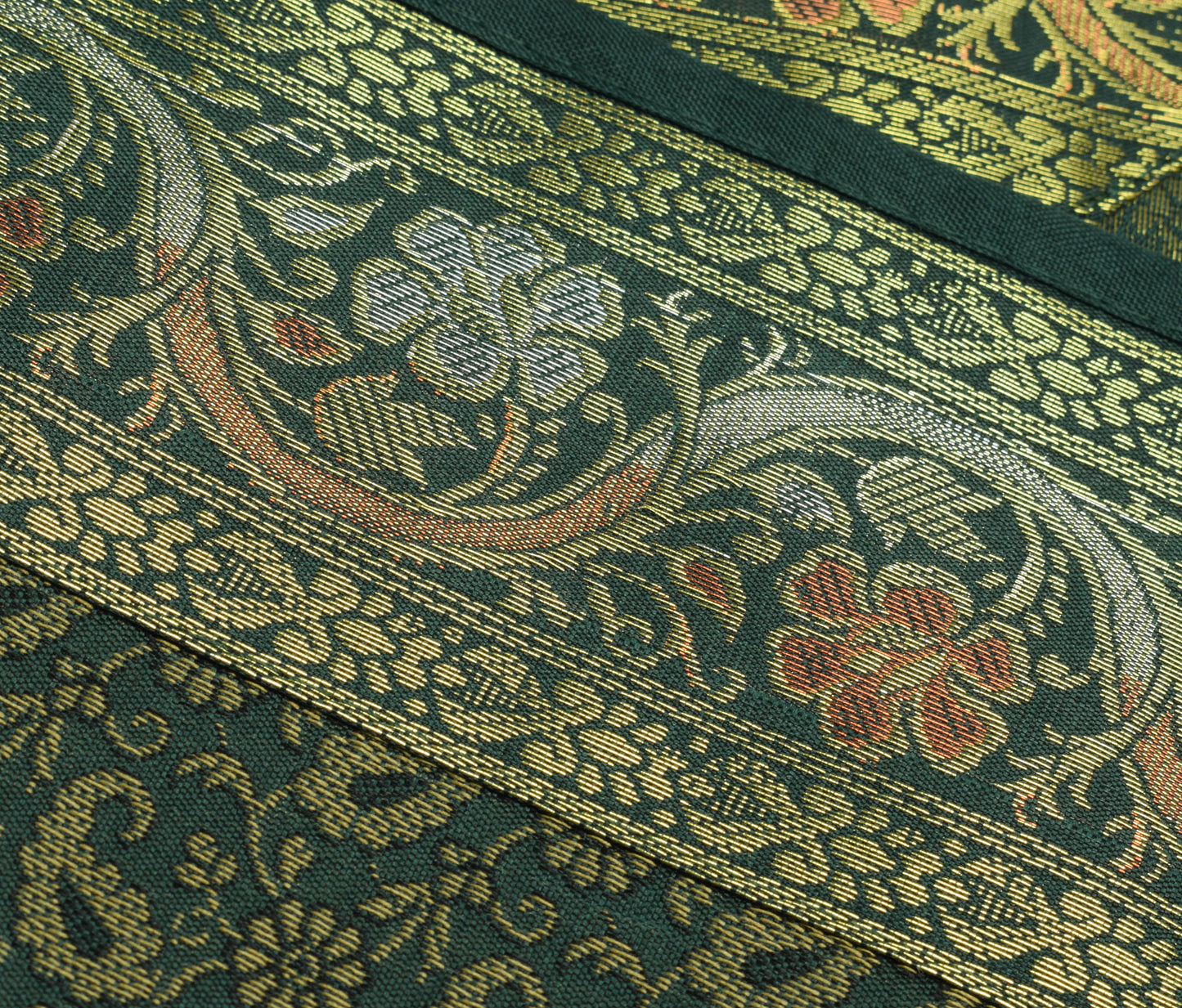 13 PC Green Dining Table Runner Set Decor Banarasi Silk Brocade Paisley Gift