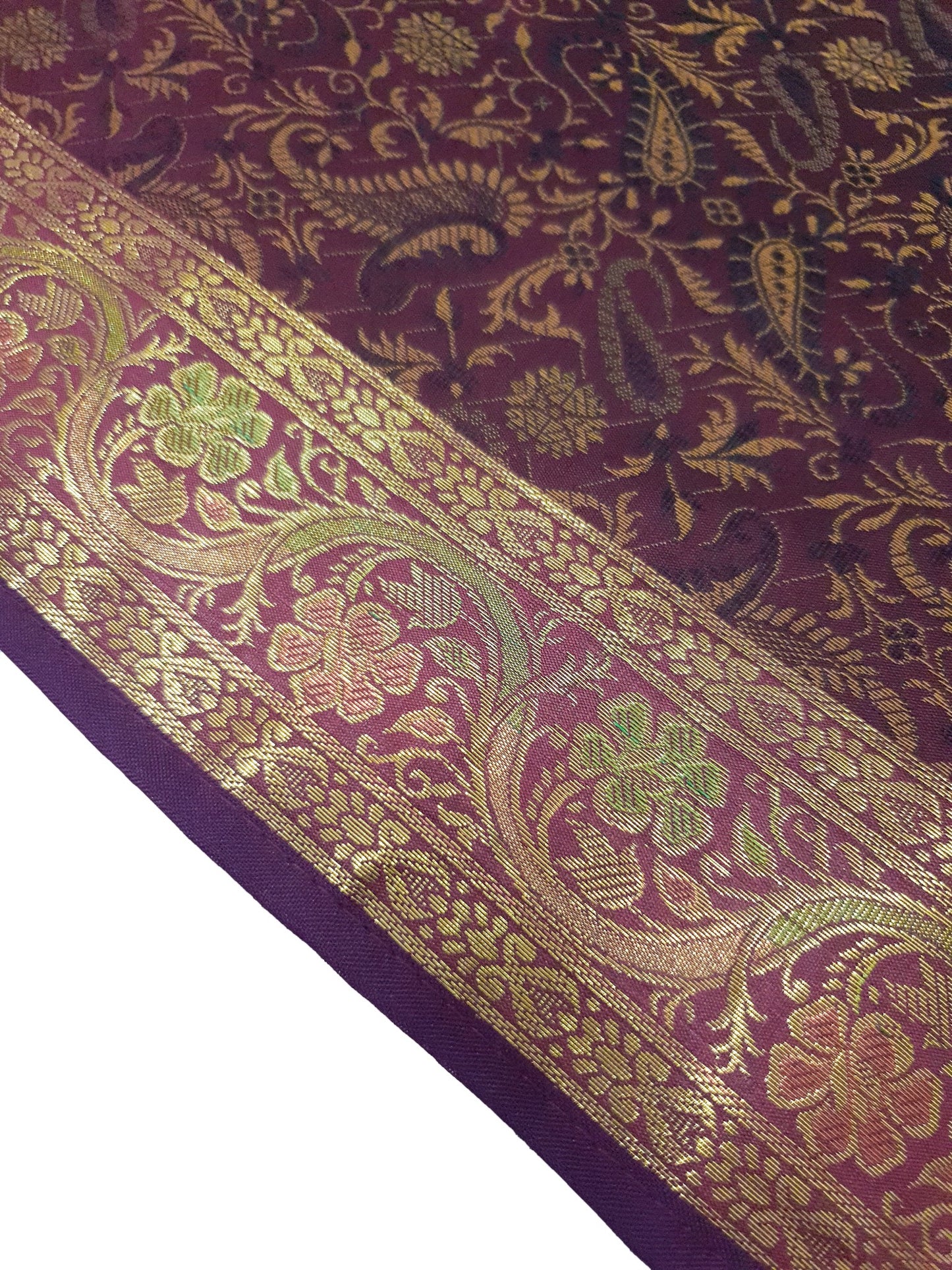 13 PC Wine Table Runner Dining Indian Banarasi Silk Brocade Paisley Decor Cloth