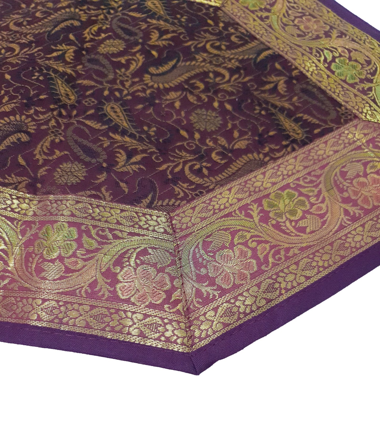 13 PC Wine Table Runner Dining Indian Banarasi Silk Brocade Paisley Decor Cloth