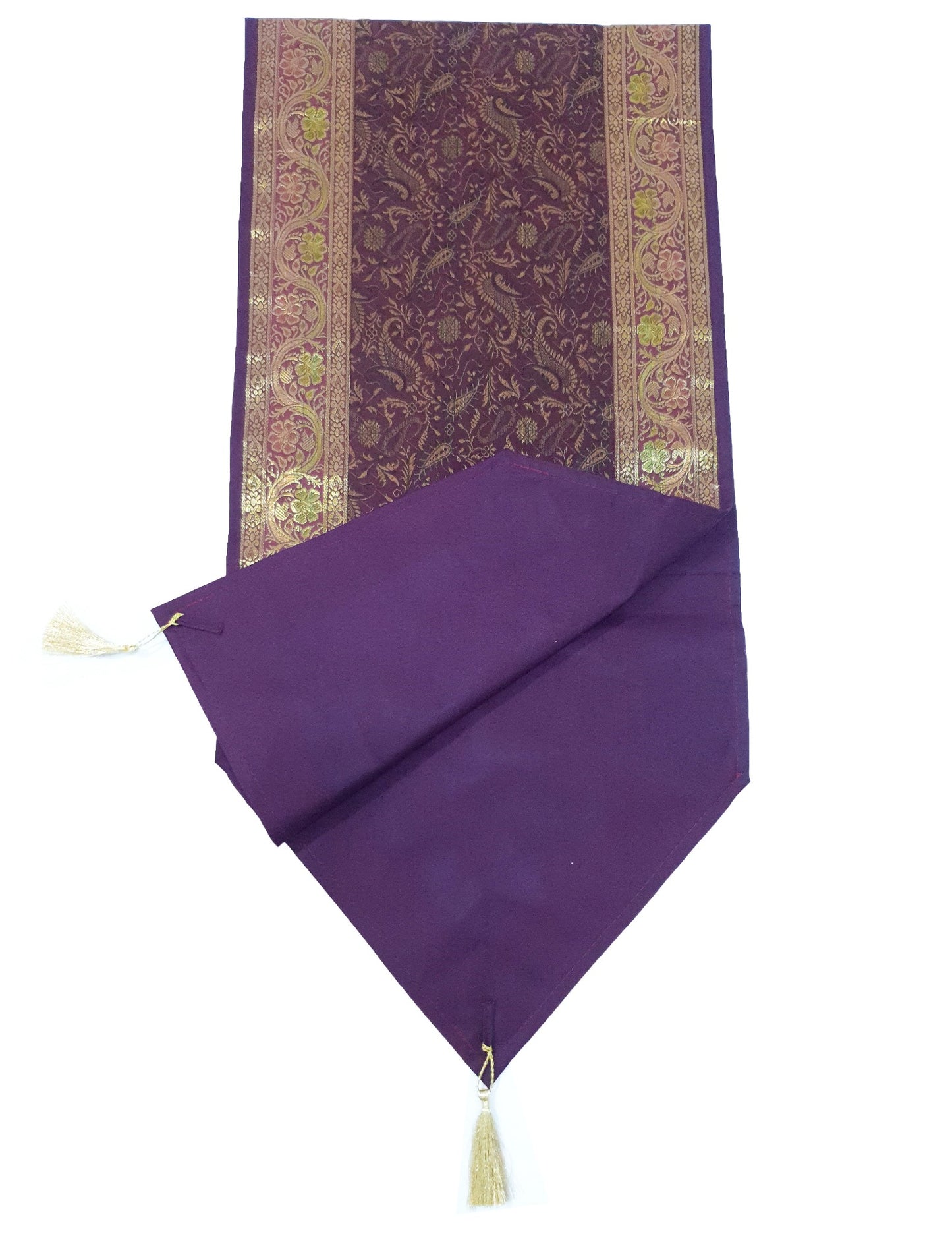 13 PC Wine Table Runner Dining Indian Banarasi Silk Brocade Paisley Decor Cloth