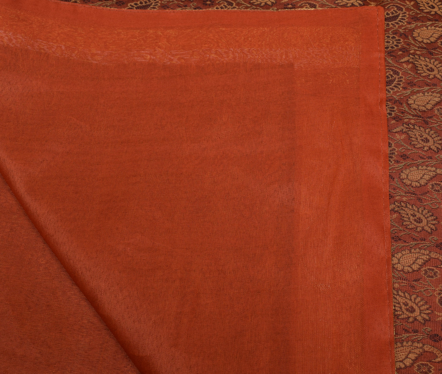 88"x47" Dining Table Top Cover Indian Banarasi Silk Woven Paisley Brown Cloth
