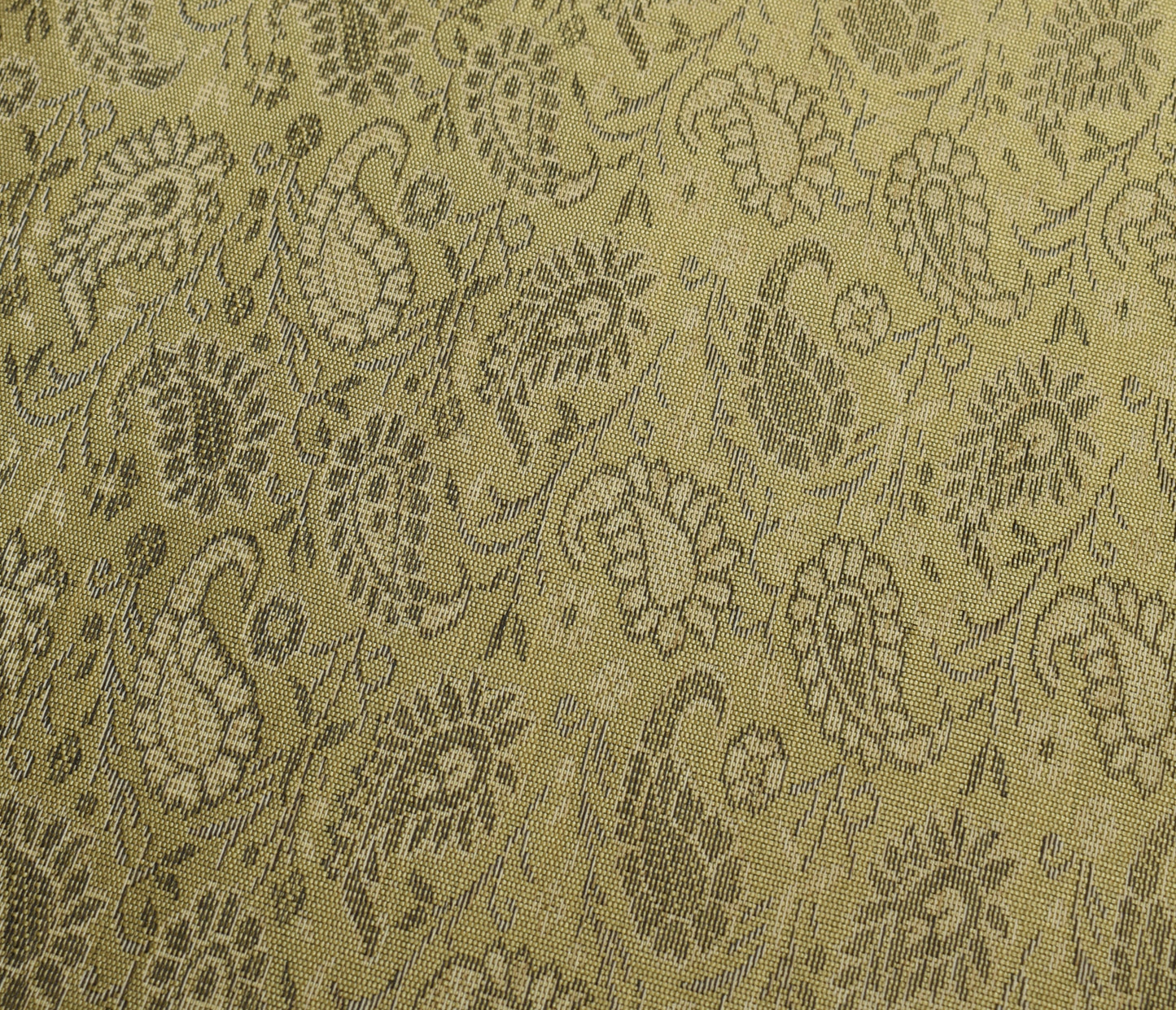 Rectangle Indian Banarasi Silk Woven Paisley Dining Table Top Cover Cloth Brown