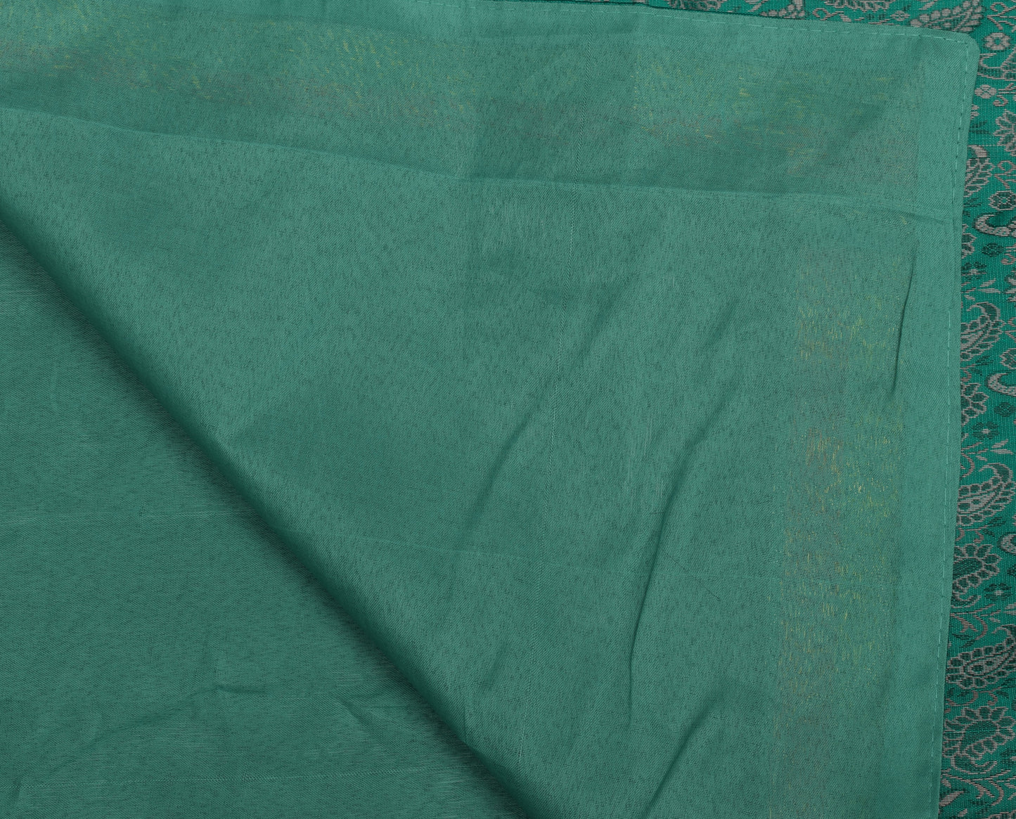 88" x 47"Dining Table Indian Banarasi Silk Woven Paisley Top Cover Cloth Green