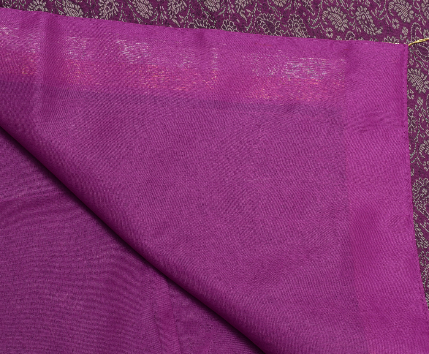 48 Inch Square Table Top Cover Purple Woven Zari Border Silk Brocade Cloth