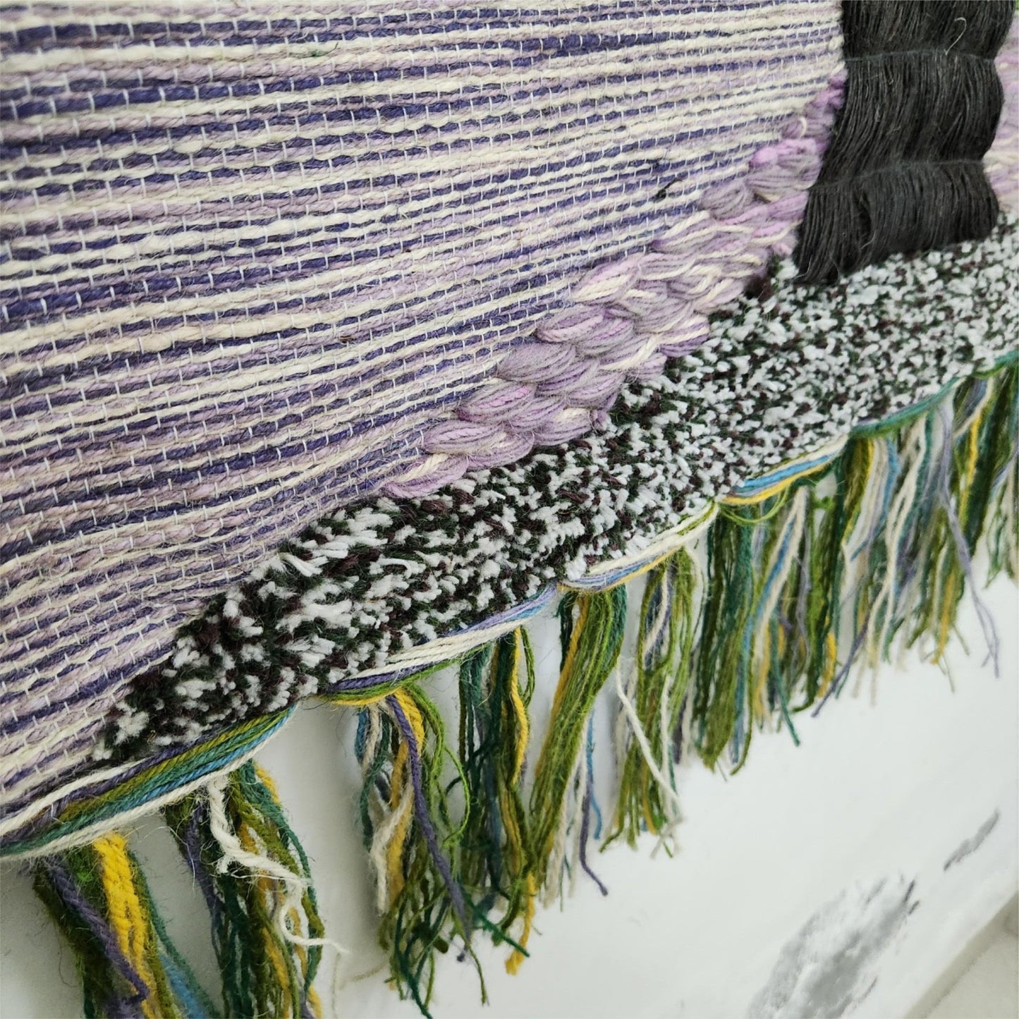 Handmade Winter Wall Hanging Home Decor Indian Large Tapestry Snowfall Wool Jute