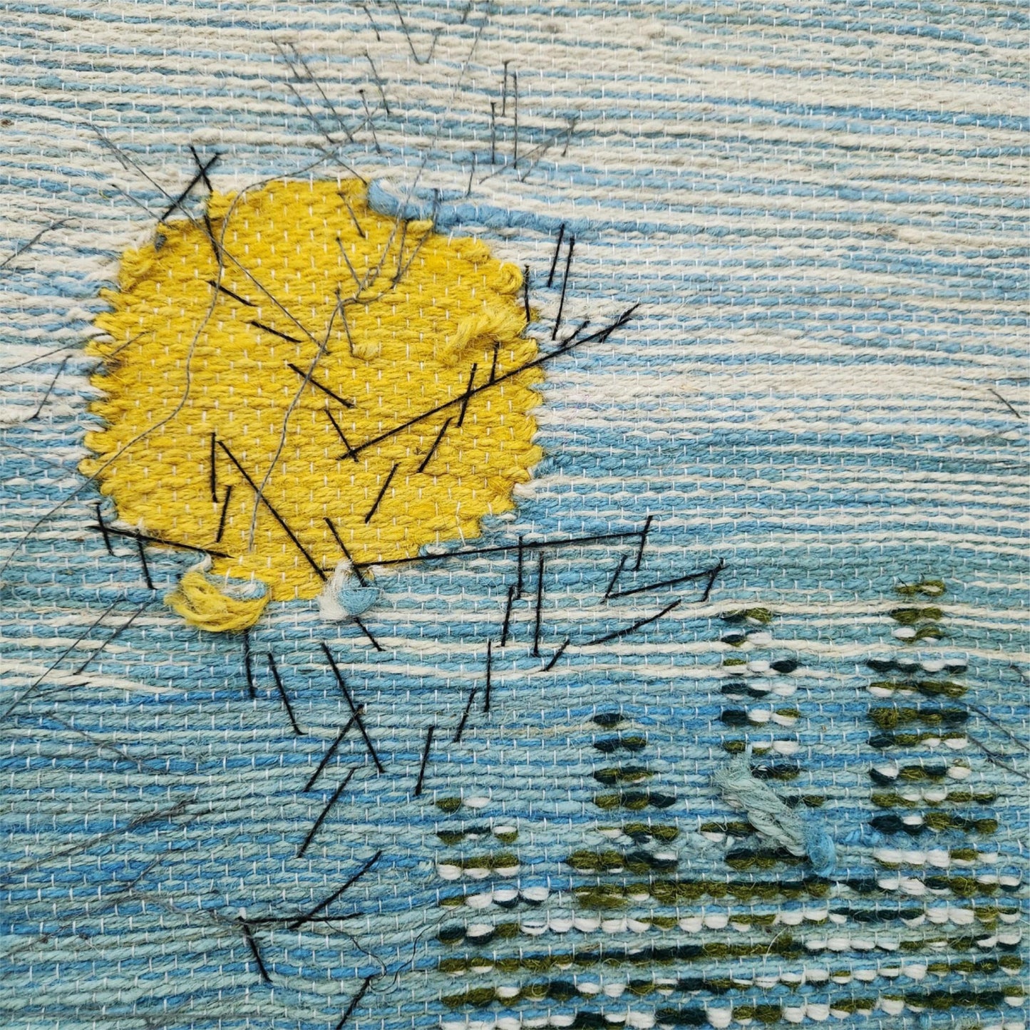 River Side Natural Handmade Wall Hanging Decor Indian Large Tapestry Wool Jute