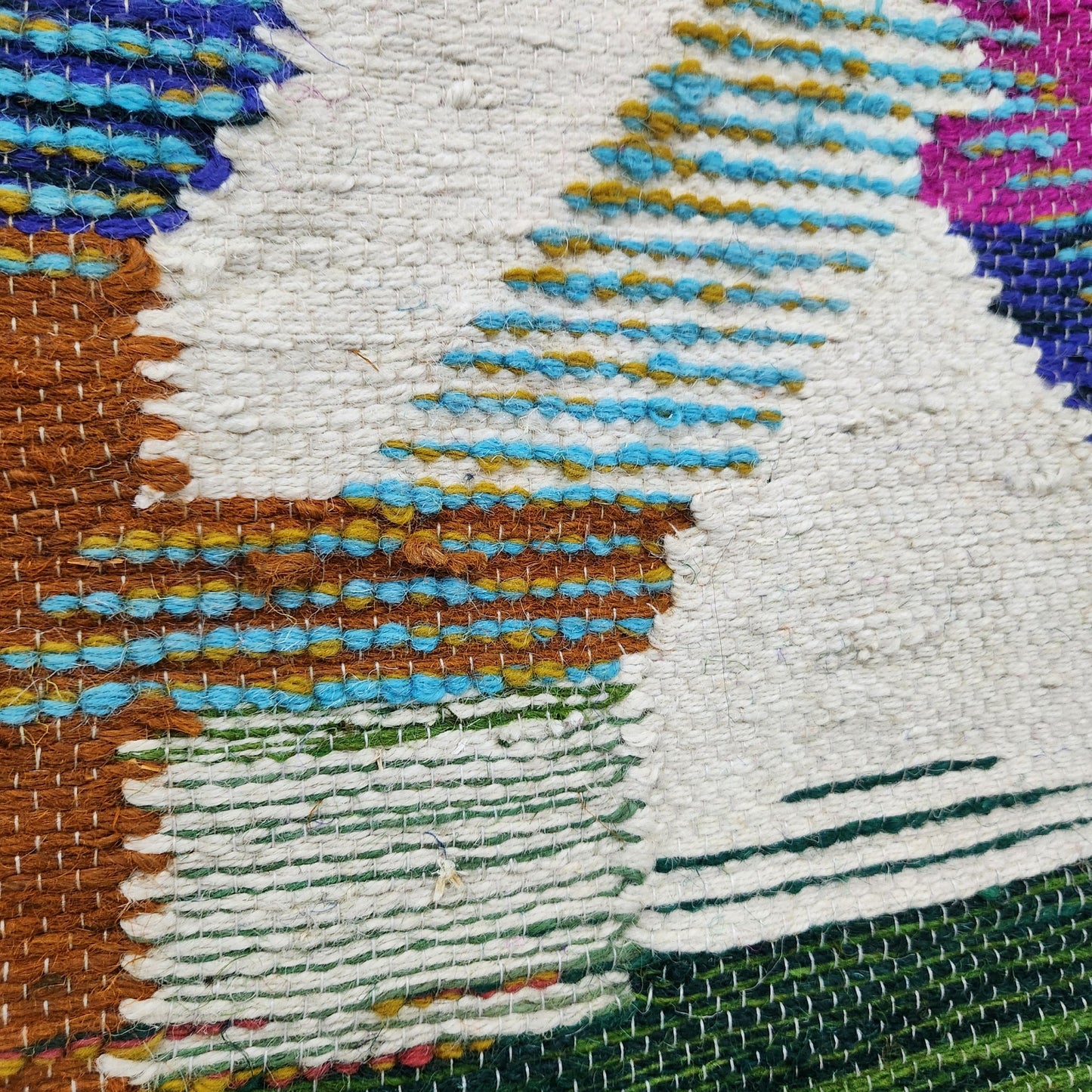 Jute & Wool Wall Hanging HandMade Indian Tapestry 3D Hut Tree Ice Decor
