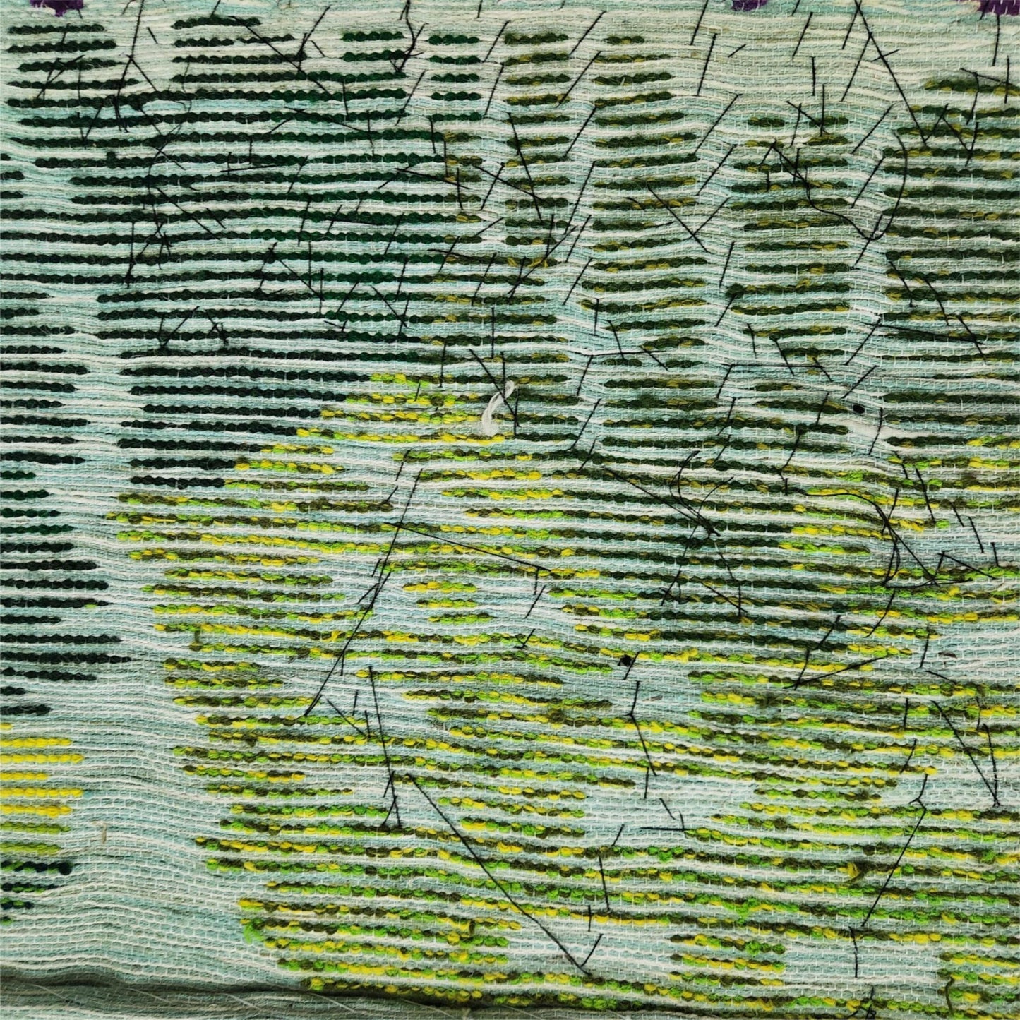 32x40" Wall Hanging for Decor Natural Green Garden 3D Jute Tapestry: Hand-Woven