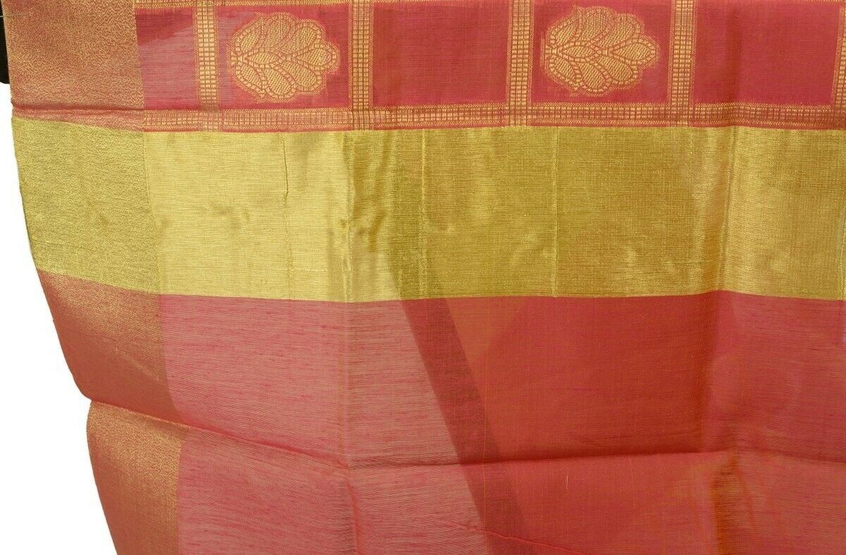 Dark Pink Banarasi Dupatta Floral Woven Zari Brocade Indian Long Stole Wrap Shaw