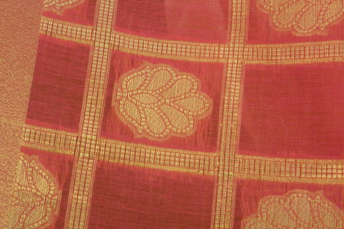 Dark Pink Banarasi Dupatta Floral Woven Zari Brocade Indian Long Stole Wrap Shaw