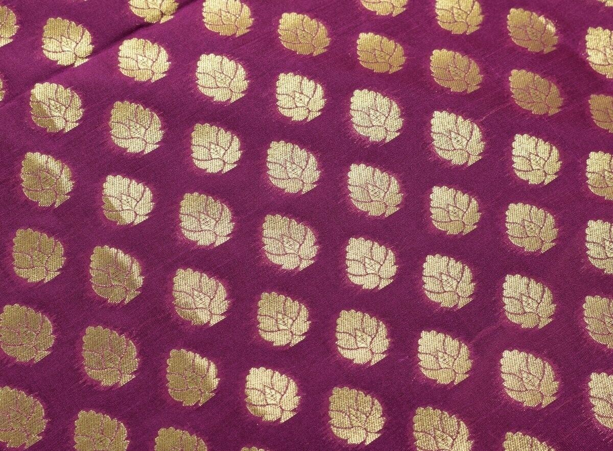 Dark Magenta Banarasi Silk Dupatta Woven Zari Brocade Indian Long Stole Wrap Sha