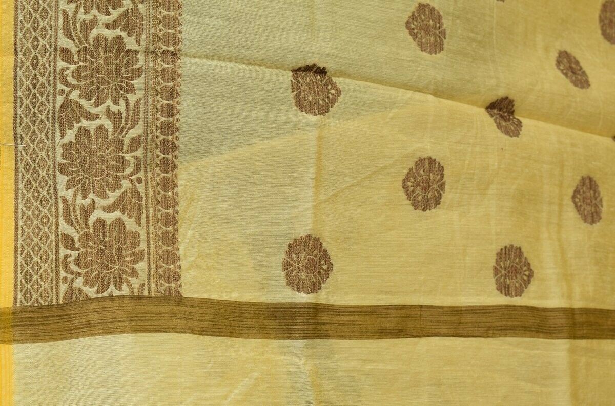 Banarasi Dupatta with Woven Silk Brocade Motifs Indian Long Stole Wrap Shawl