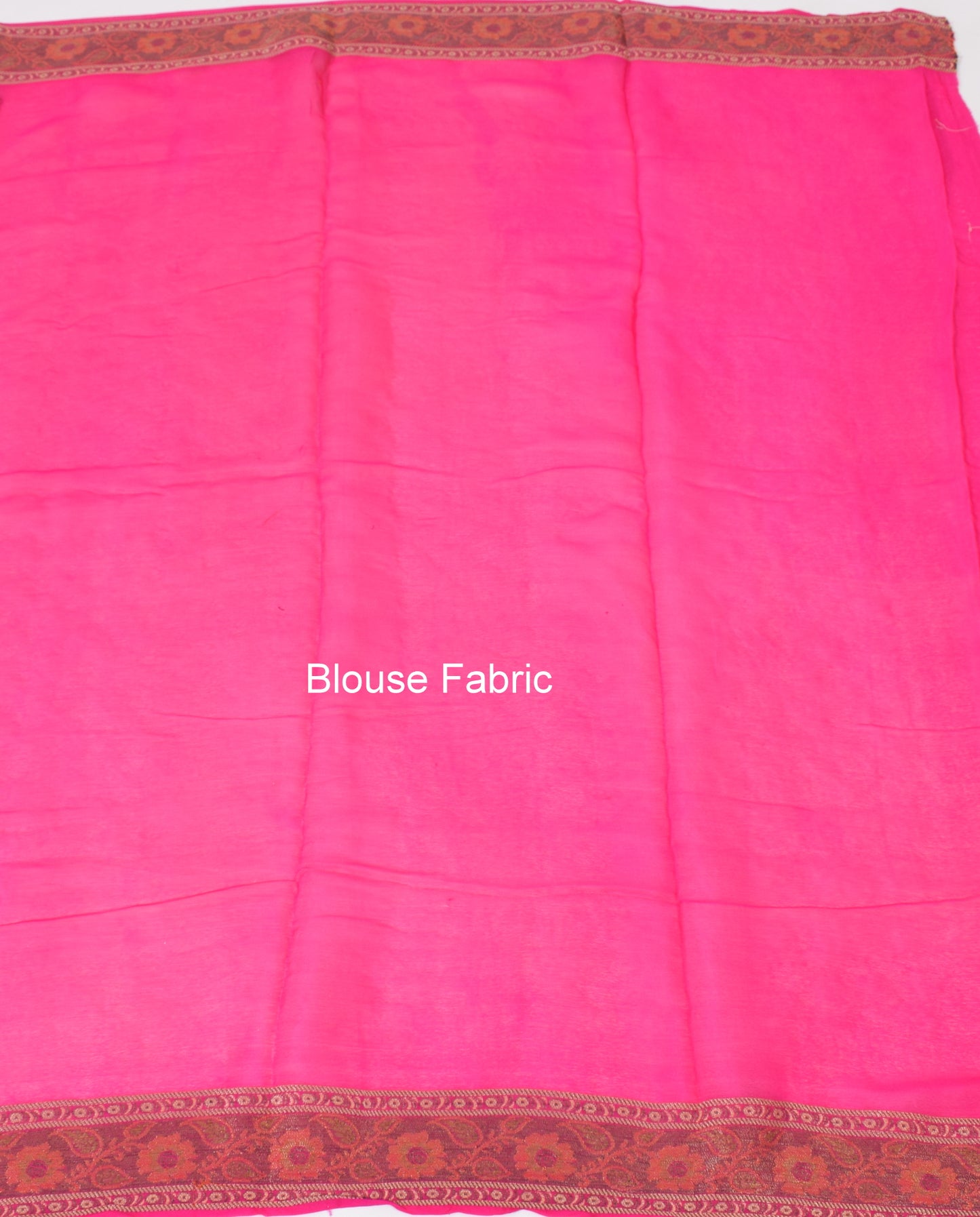 Magenta Pure Khaddi Chiffon Silk Banarasi Handloom Zari Woven Motifs Sari Fabric