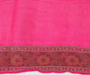 Magenta Pure Khaddi Chiffon Silk Banarasi Handloom Zari Woven Motifs Sari Fabric