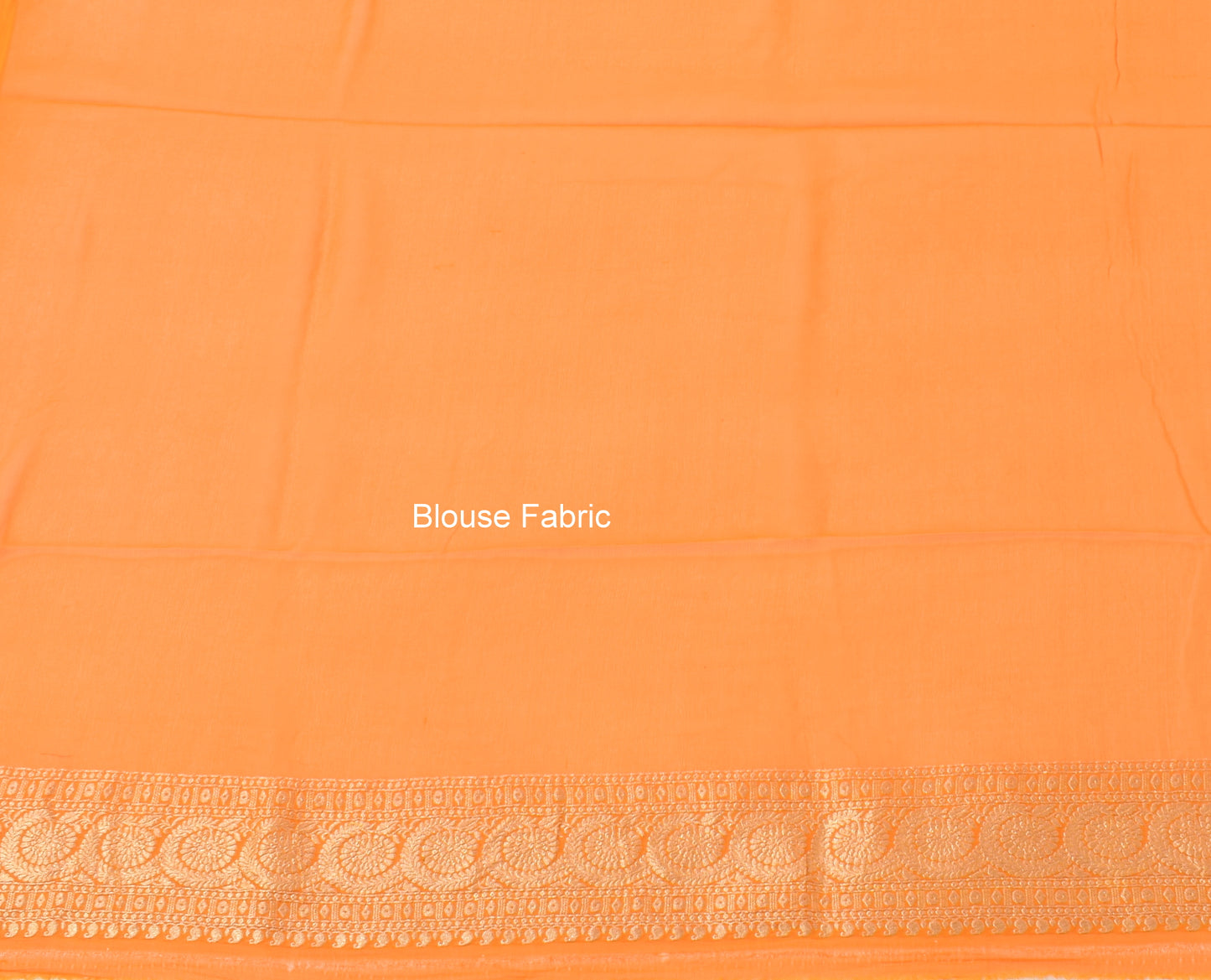 Orangish Pure Khaddi Georgette Silk Banarasi Handloom Skirt Border Saree Woven