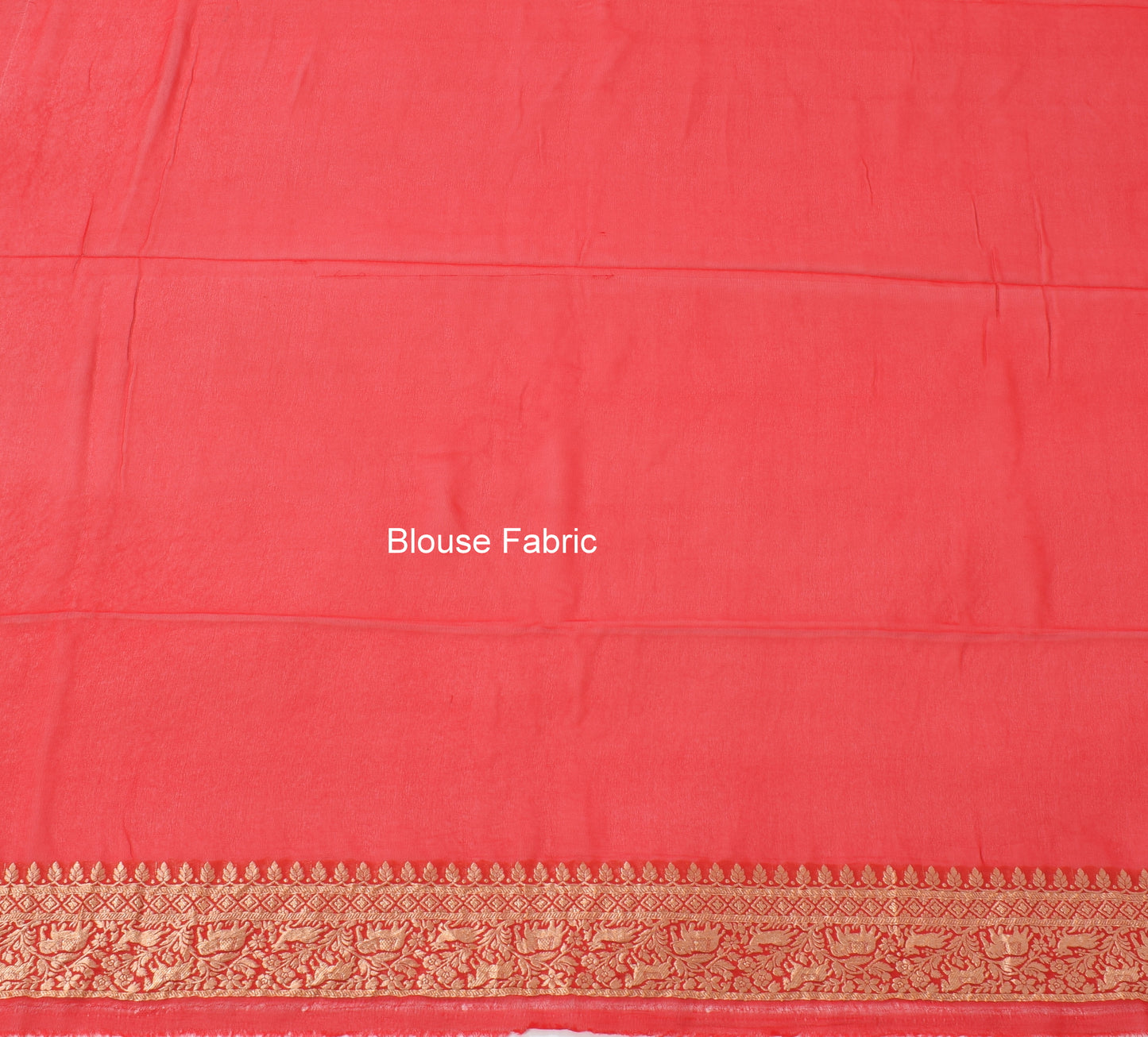Pink Pure Khaddi Georgette Silk Banarasi Handloom Animal Border Woven Saree