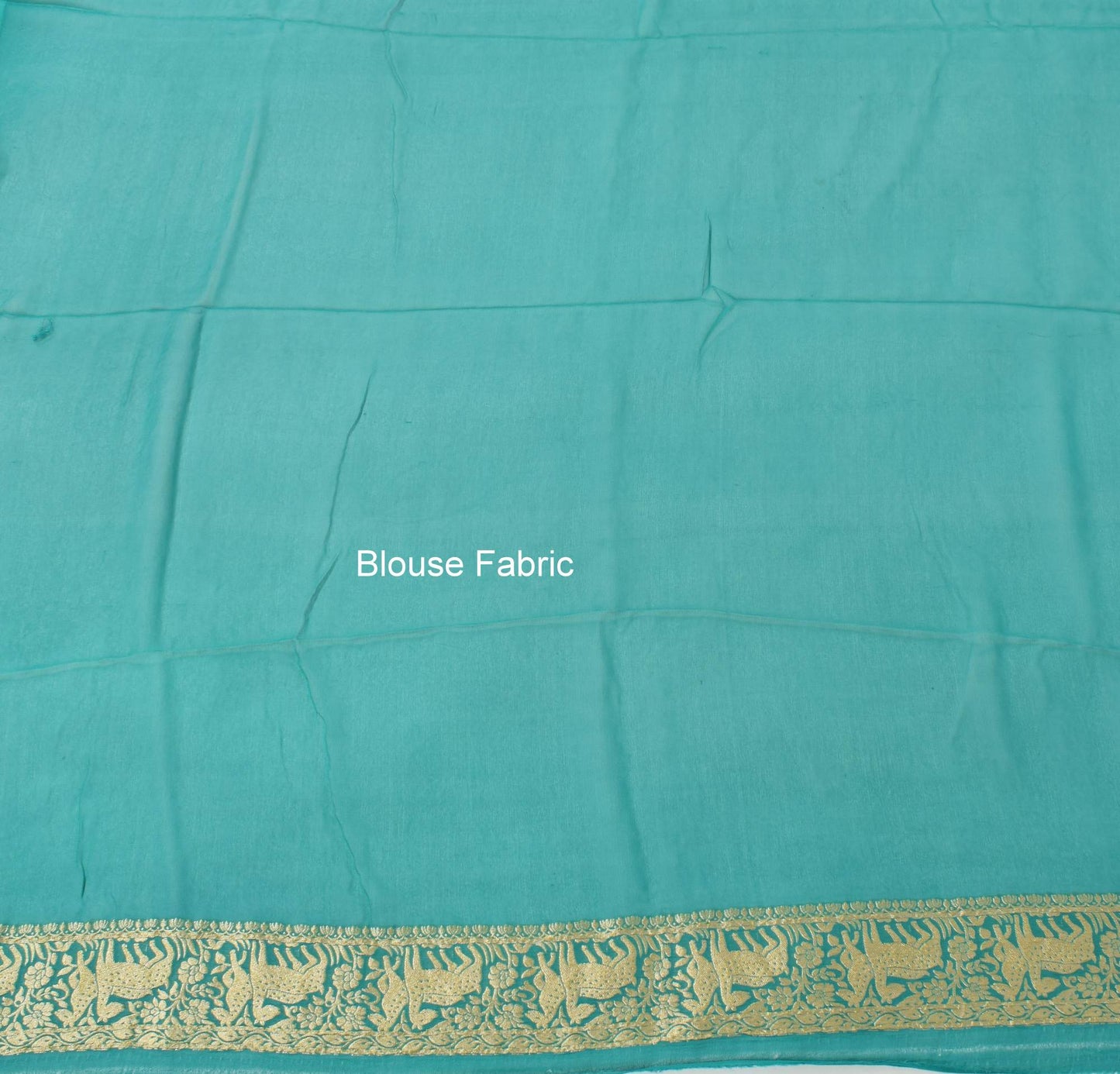 Green Pure Khaddi Georgette Silk Banarasi Handloom Premium Saree Fabric
