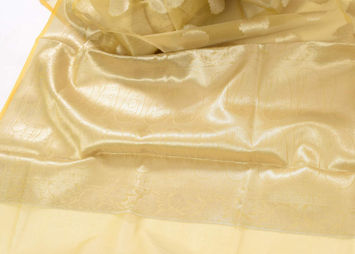 Banarasi Organza Saree with Zari Woven Big Floral Buta Rich Pallu & Border