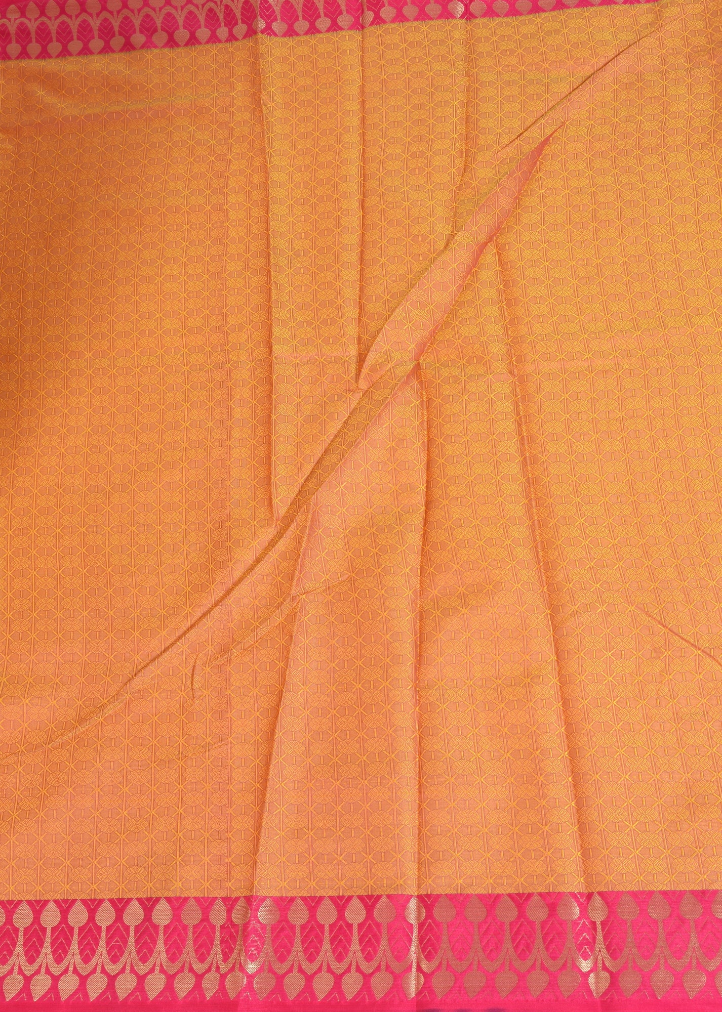 Banarasi Vastra Resham Woven Floral Pattern Silk Saree with Magenta Zari Border