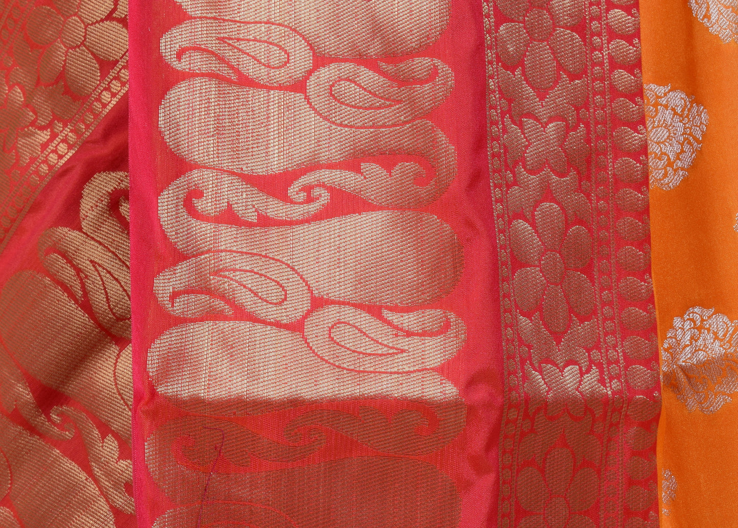 Banarasi Vastra Semi Katan Silk Woven Saree Silver Zari Buta Paisley Border