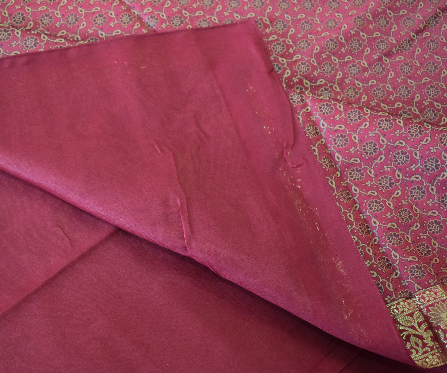 Banarasi Bed Cover Set Indian Ethnic Traditional Woven Resham Brocade Maroon