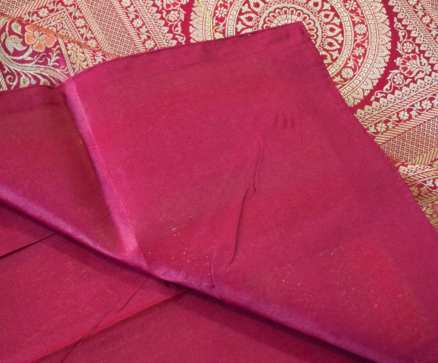 Banarasi Bed Cover Set Indian Ethnic Traditional Silk Woven Zari Brocade Maroon