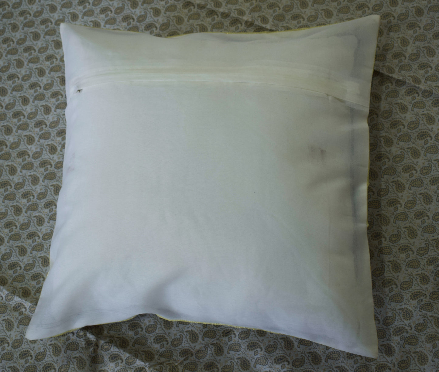 Banarasi Bed Cover Set Indian Ethnic Traditional Silk Woven Resham Brocade White