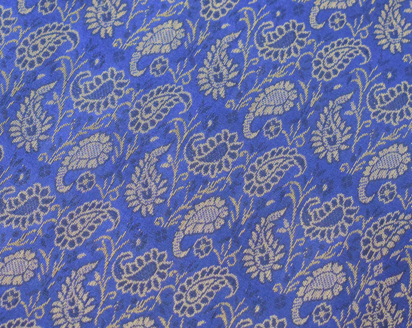 Banarasi Bed Cover Set Indian Ethnic Traditional Silk Woven Resham Brocade Blue