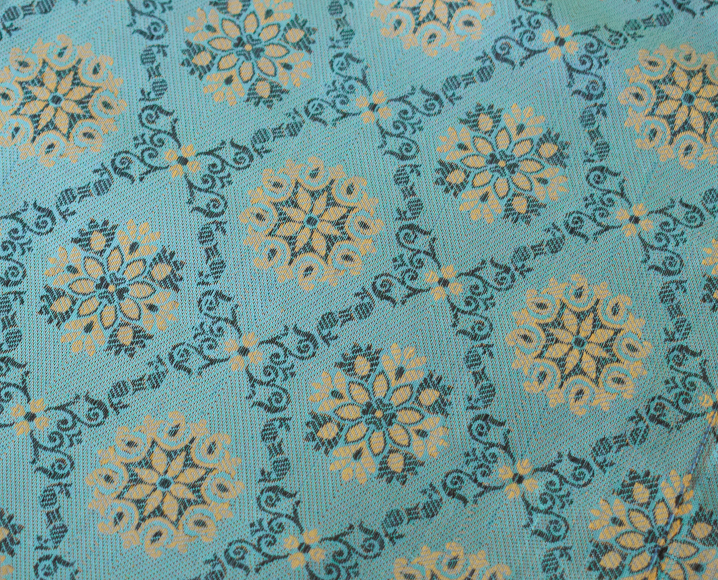 Banarasi Bed Cover Set Indian Ethnic Traditional Silk Woven Resham Brocade Blue