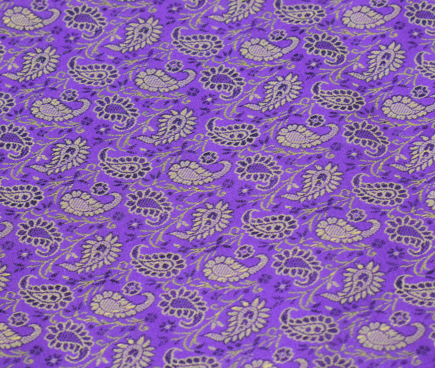 Banarasi Bed Cover Set Indian Ethnic Traditional Woven Resham Brocade Purple