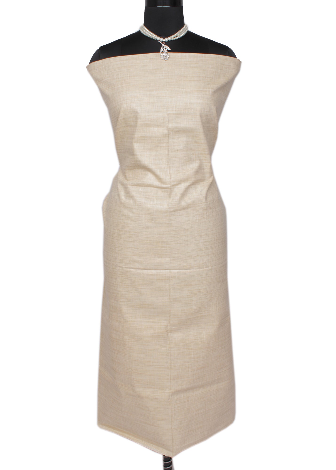 Khadi Cotton Silk Cream Dress Material Printed Bhagalpuri Salwar Kameez Dupatta