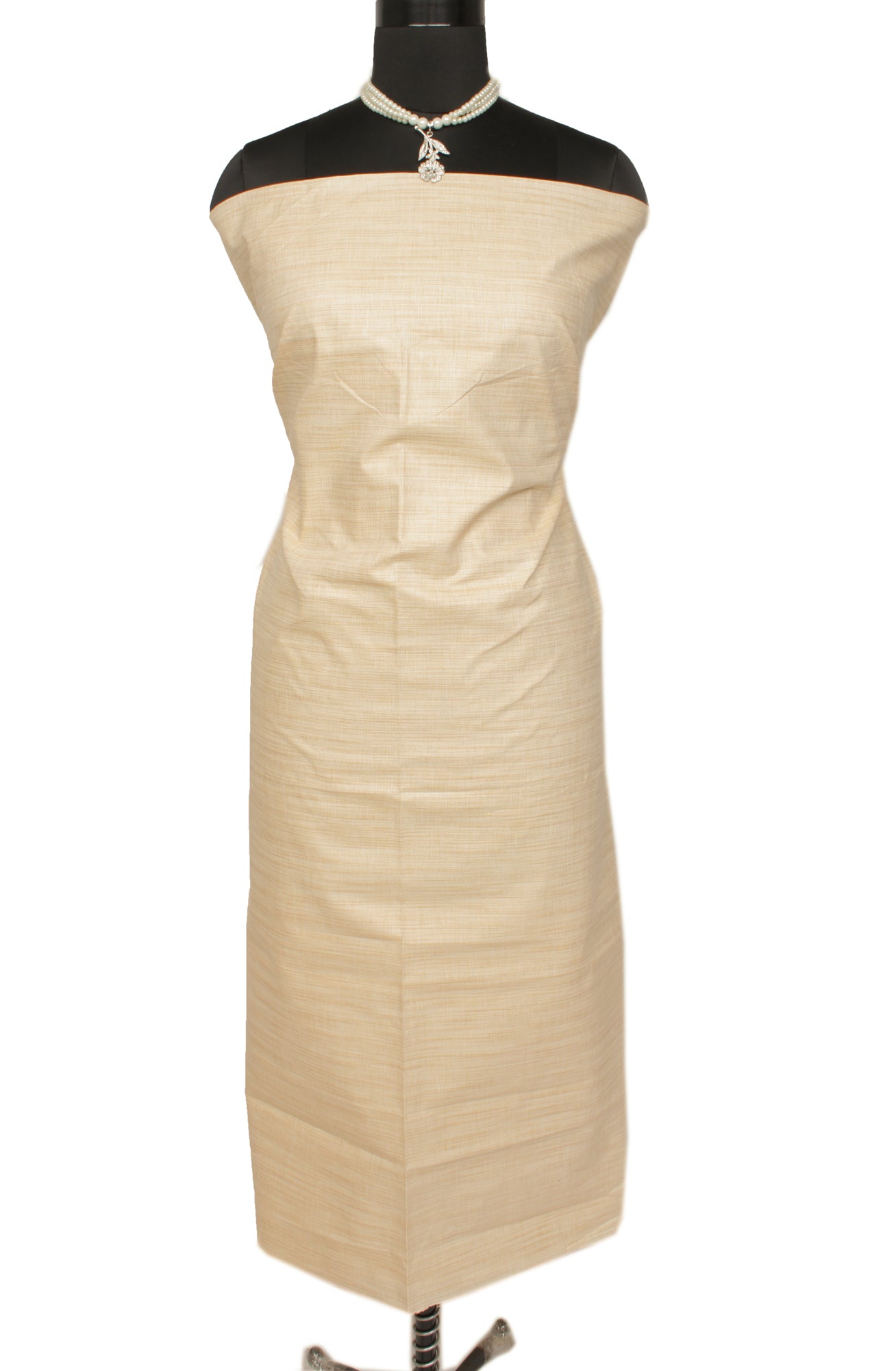 Khadi Cotton Silk Cream Dress Material Printed Bhagalpuri Salwar Kameez Dupatta