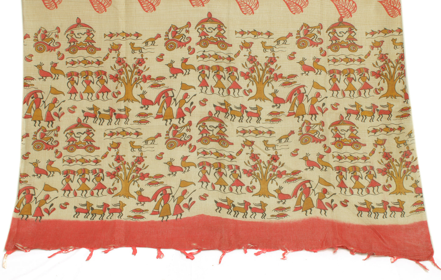 Khadi Cotton Silk Cream Dress Material Printed Bhagalpuri Salwar Kameez Dupatta