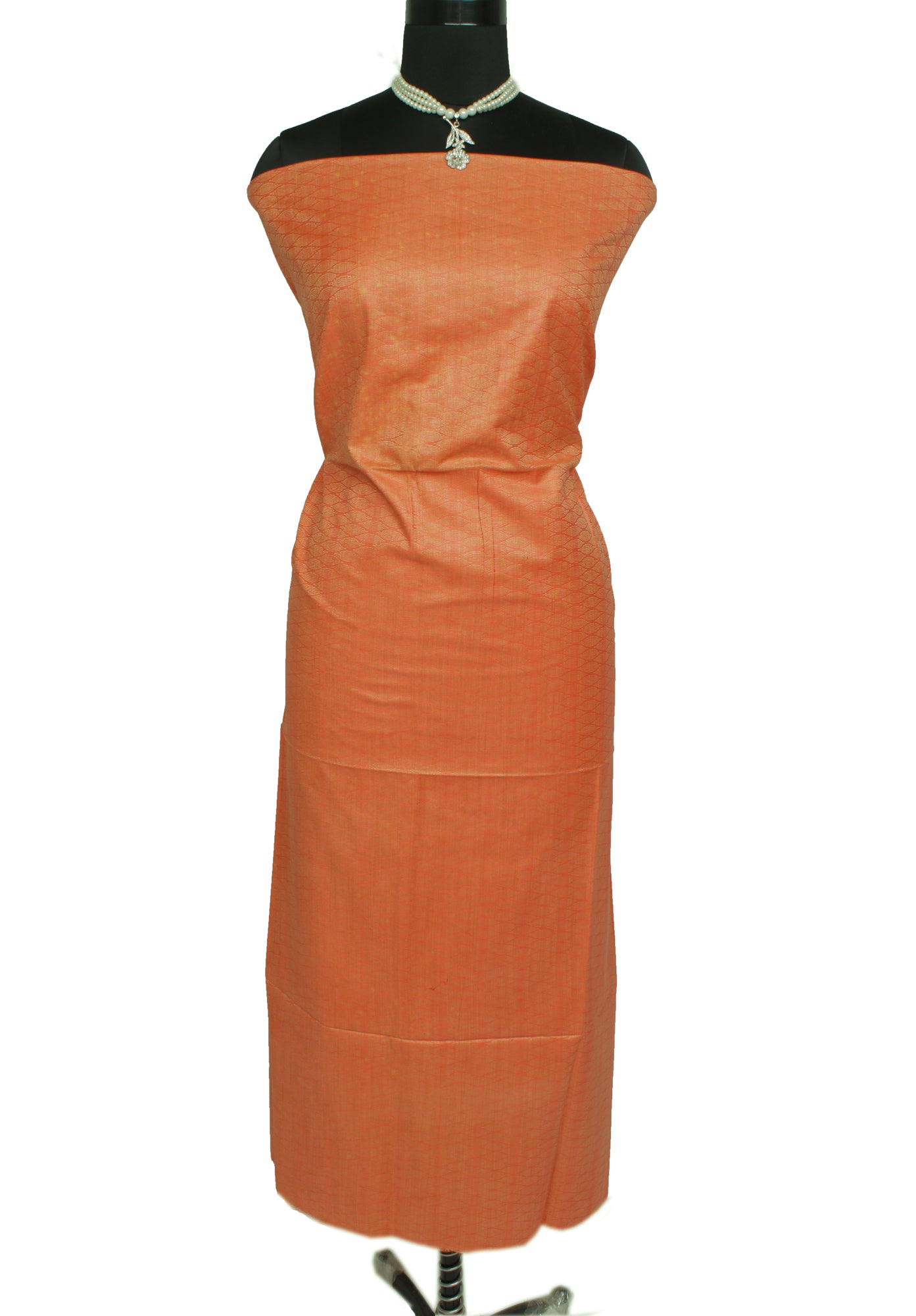 Cotton Silk Peach Dress Material Woven Bhagalpuri Salwar Kameez Dupatta Set