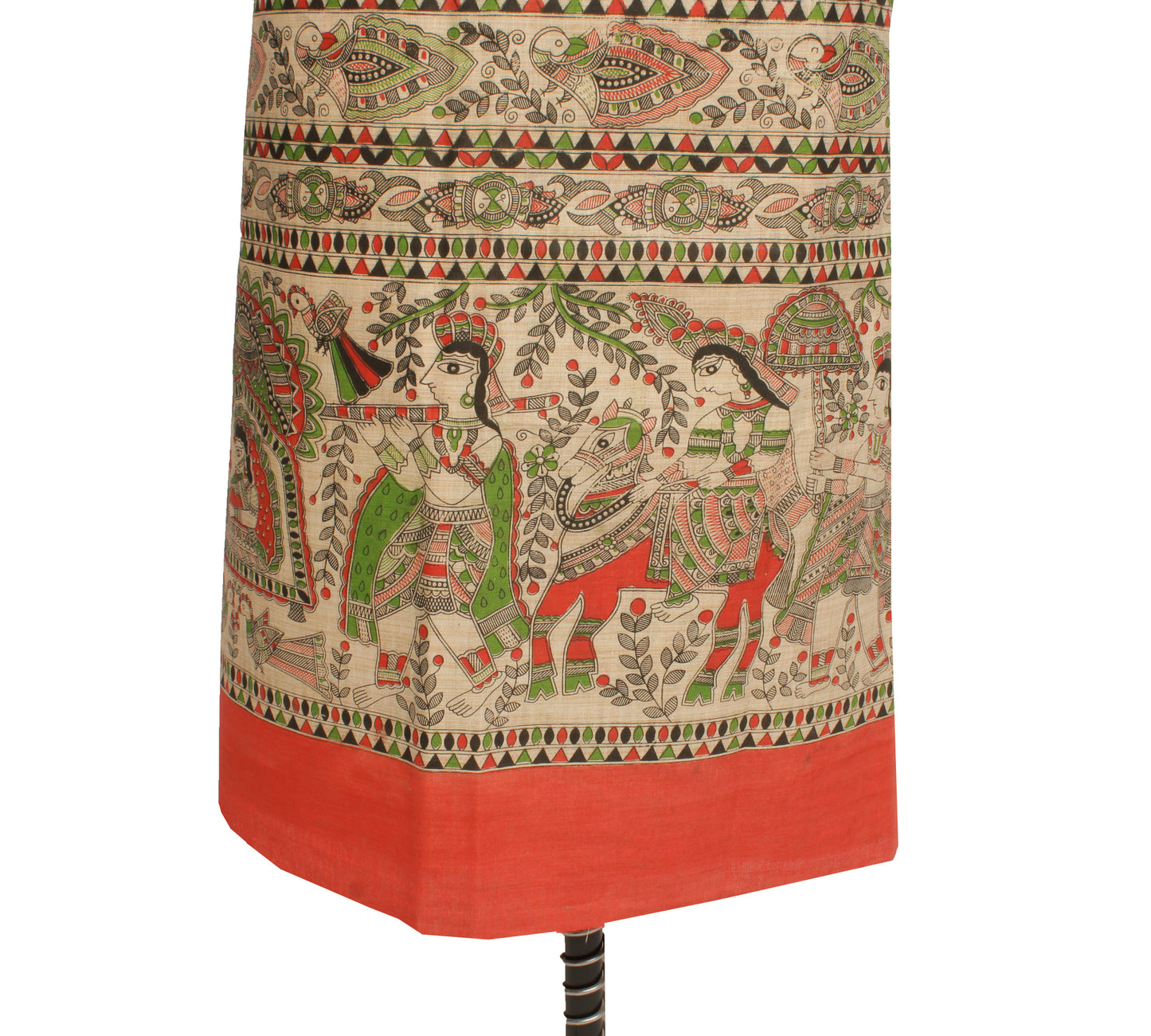 Pure Cotton Cream Dress Material Woven Printed Bhagalpuri Salwar Kameez Dupatta